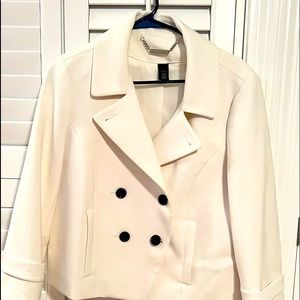 White House Black Market Off White Double Breasted Jacket/Blazer